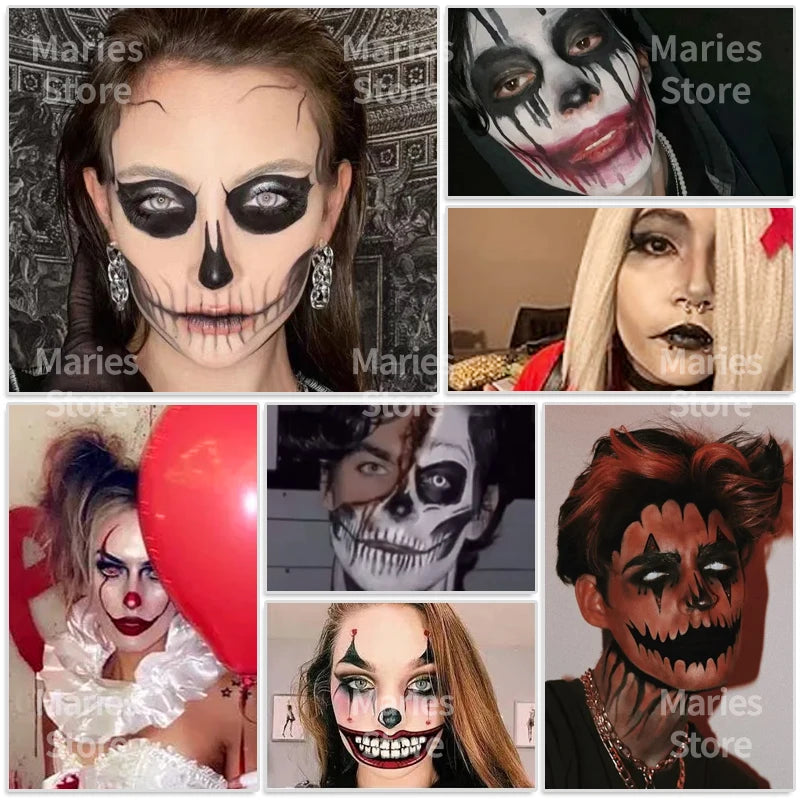 Halloween White Black & Red Water-Based Face Paint 30g