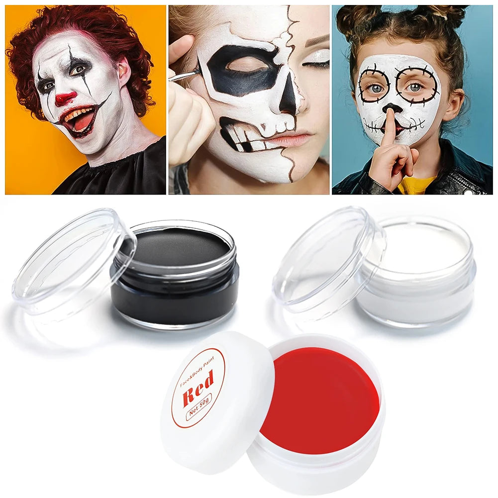 Halloween Vampire & Skeleton Face Body Paint