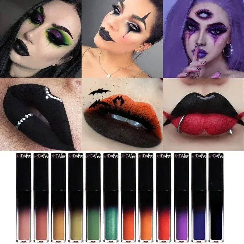 Halloween 12-Colour Dark Matte Lip Gloss Set