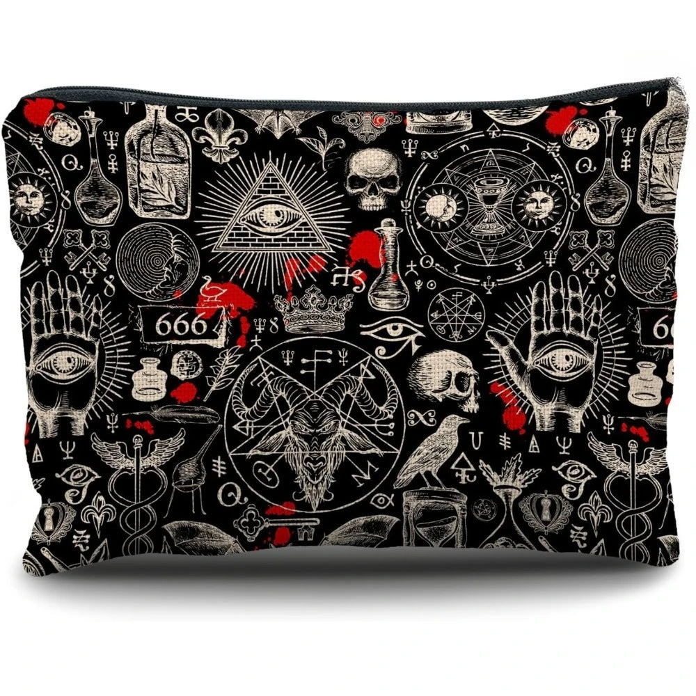 Halloween Black & Red Cosmetic Makeup Bag