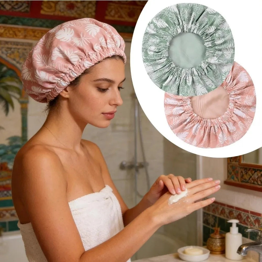 Satin-Lined Reusable Shower Cap