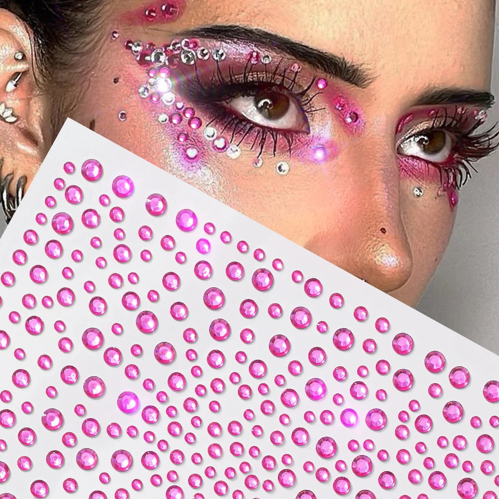Halloween Black Glitter Face Gem Stickers