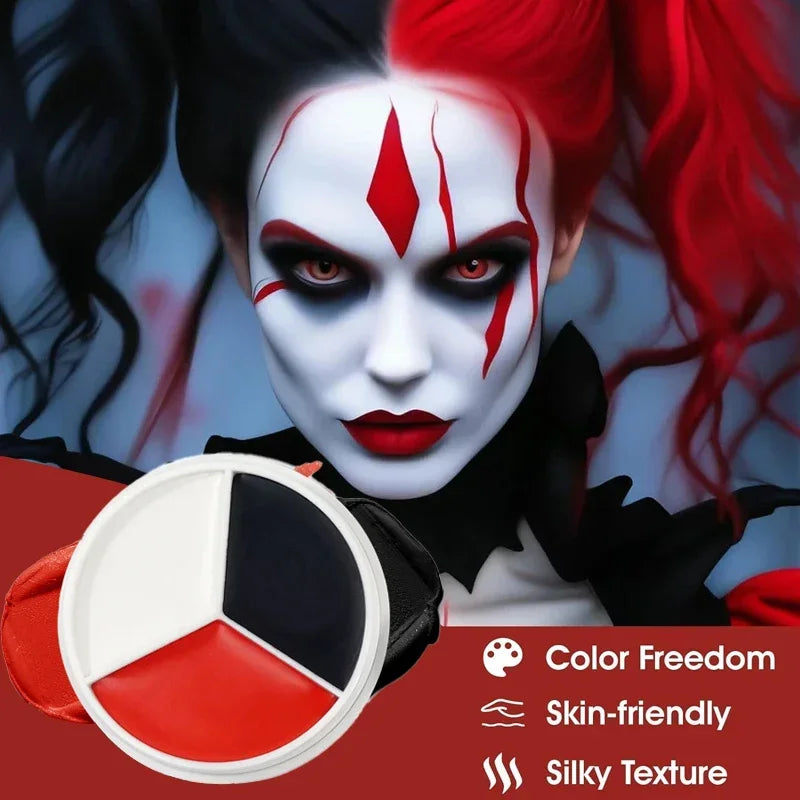 Halloween White Black Red Face & Body Paint Wheel