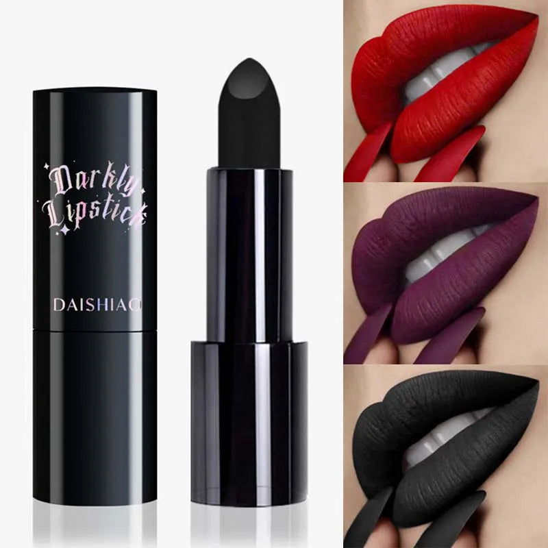 Halloween Black & Dark Purple Matte Lipstick