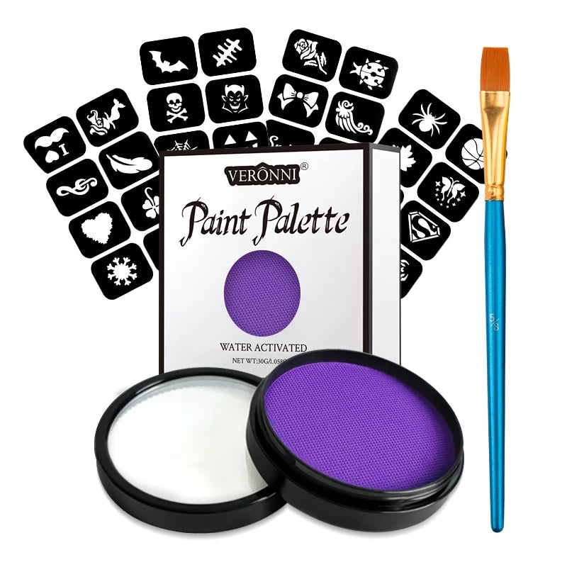 Halloween Multi-Colour Water-Activated Face Paint Kit
