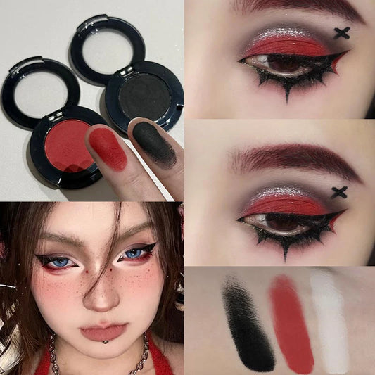 Halloween Matte Red & Blue Gothic Eyeshadow Palette