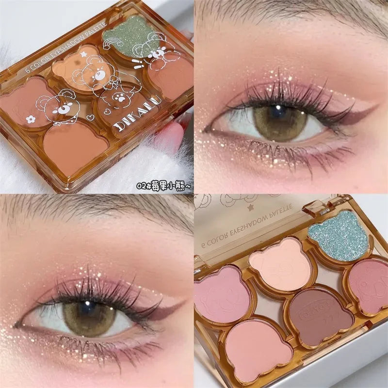 Halloween 6-Colour Red Black Smoky Eyeshadow Palette