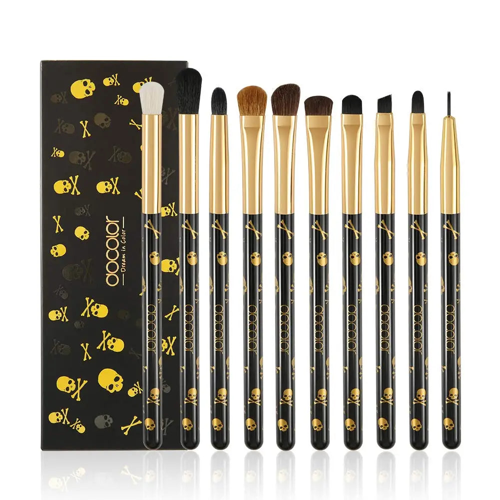 Halloween Skull Makeup Brush Set – 10 Piece